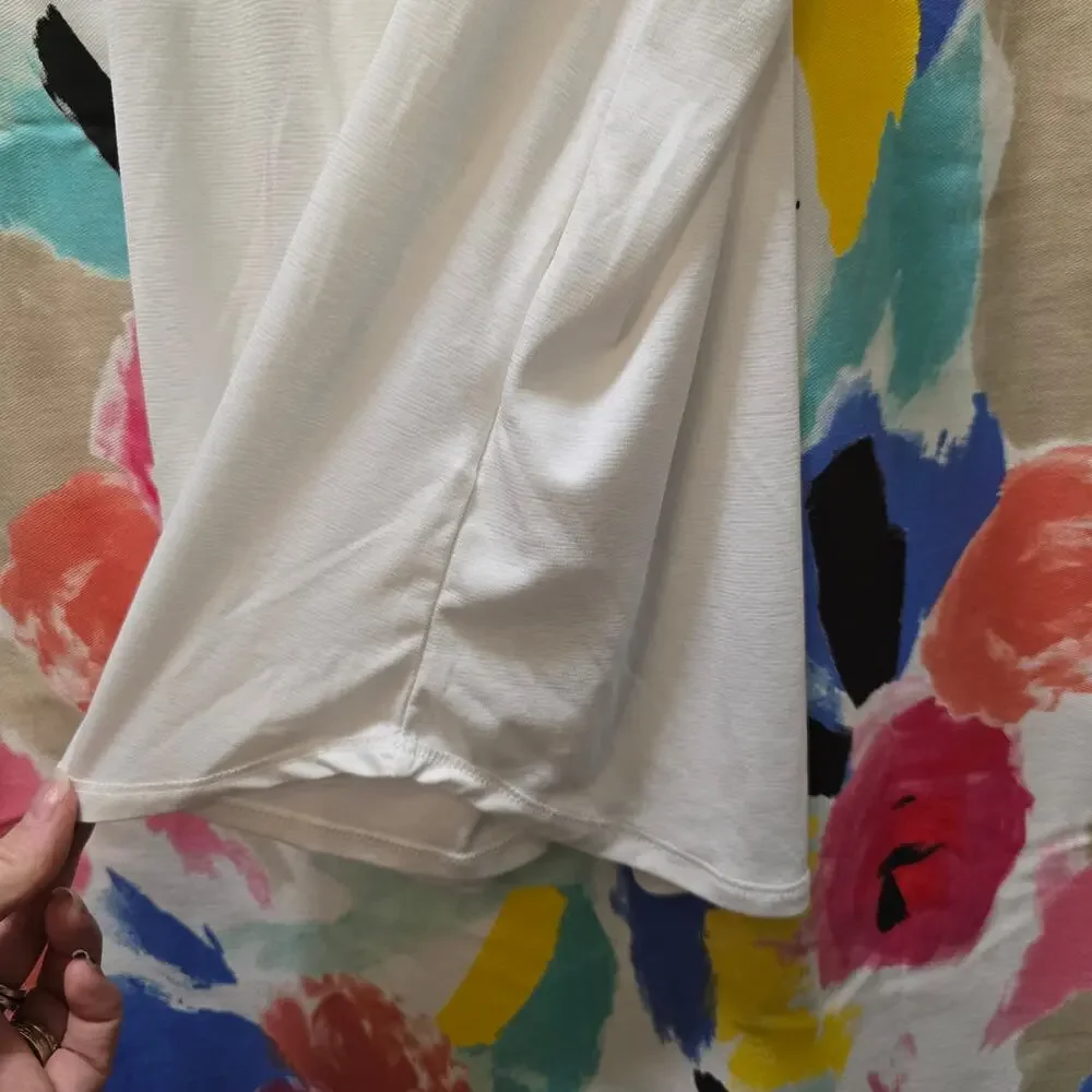 Nike Dri-Fit white racerback tank large‎ orange center swoosh XS